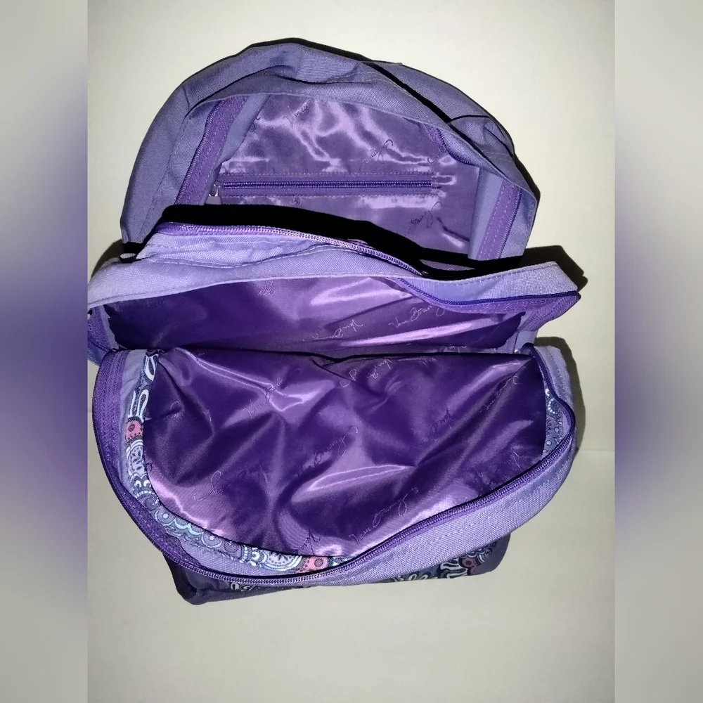 Vera Bradley Lavender Purple & Paisley Pattern Multi Pocket Backpack (NEW-NWT)
